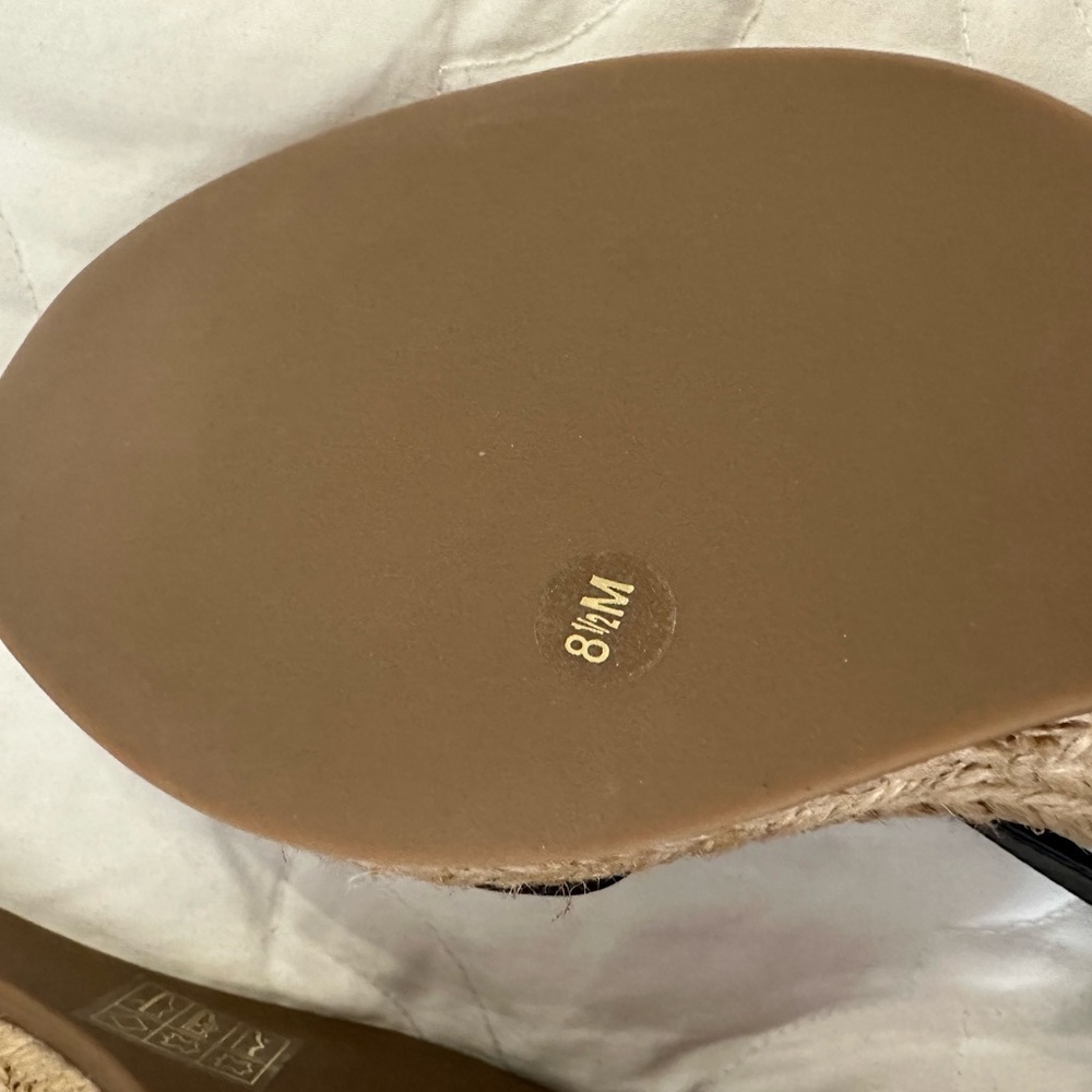 Tory Burch Landon Wedge Espadrille in navy New - ankle strap leather size 8.5 - Picture 5 of 9